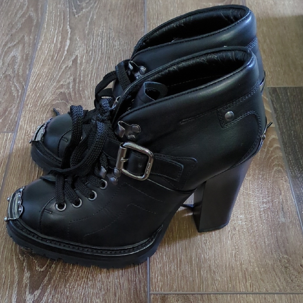 Miu Miu Combat Heeled Ankle Boots
